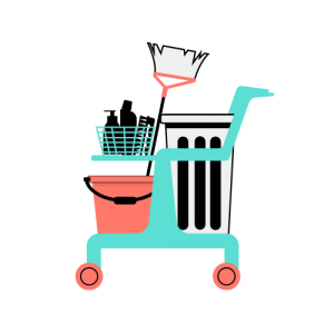 ilustracion carrito de limpieza